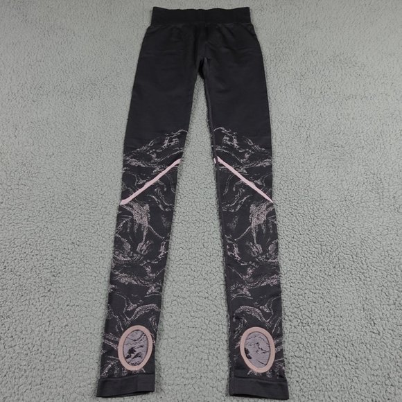 Fabletics High Rise Leggings Womens Extra Small Gray Pink Marble Stretch Running - Picture 10 of 13